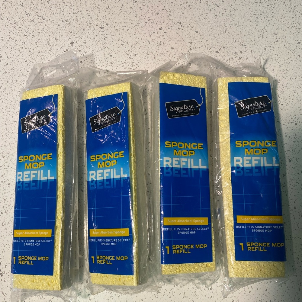 NEW Signature Select Sponge Mop Refill x4